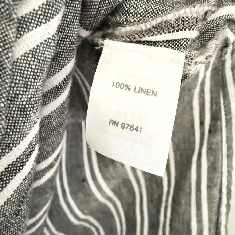 J.Jill Love Linen Striped Gray and white sleeveless Dress Size‎ SP - Picture 4 of 4